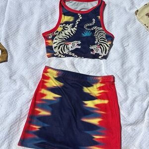 Tie Dye Tiger Matching Set